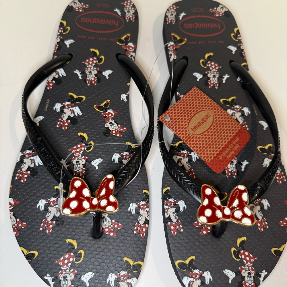 Havaianas Black and Red Minnie Mouse Flip Flops - Picture 4 of 9